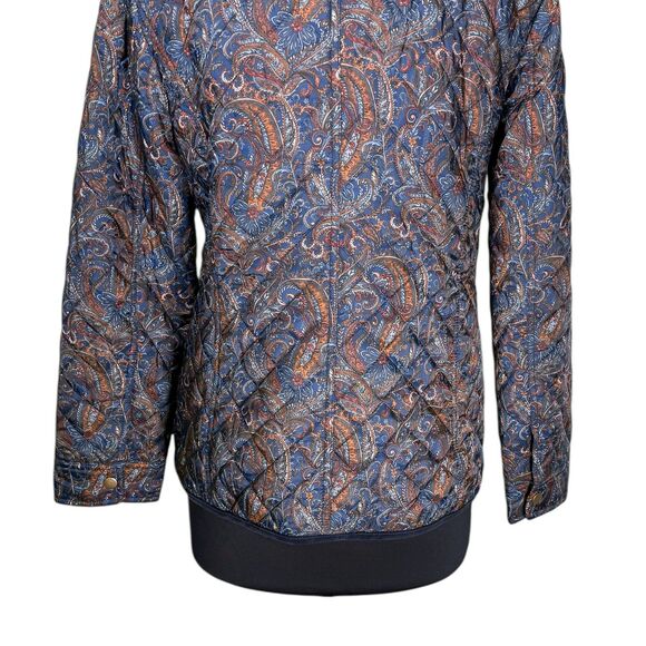 Talbots Womens Coat M Paisley Quilted Corduroy Snap Button Jacket Preppy Classic - Picture 9 of 10